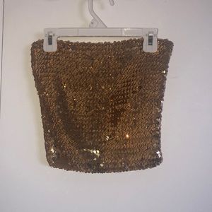 Gold Sequin Tube Top